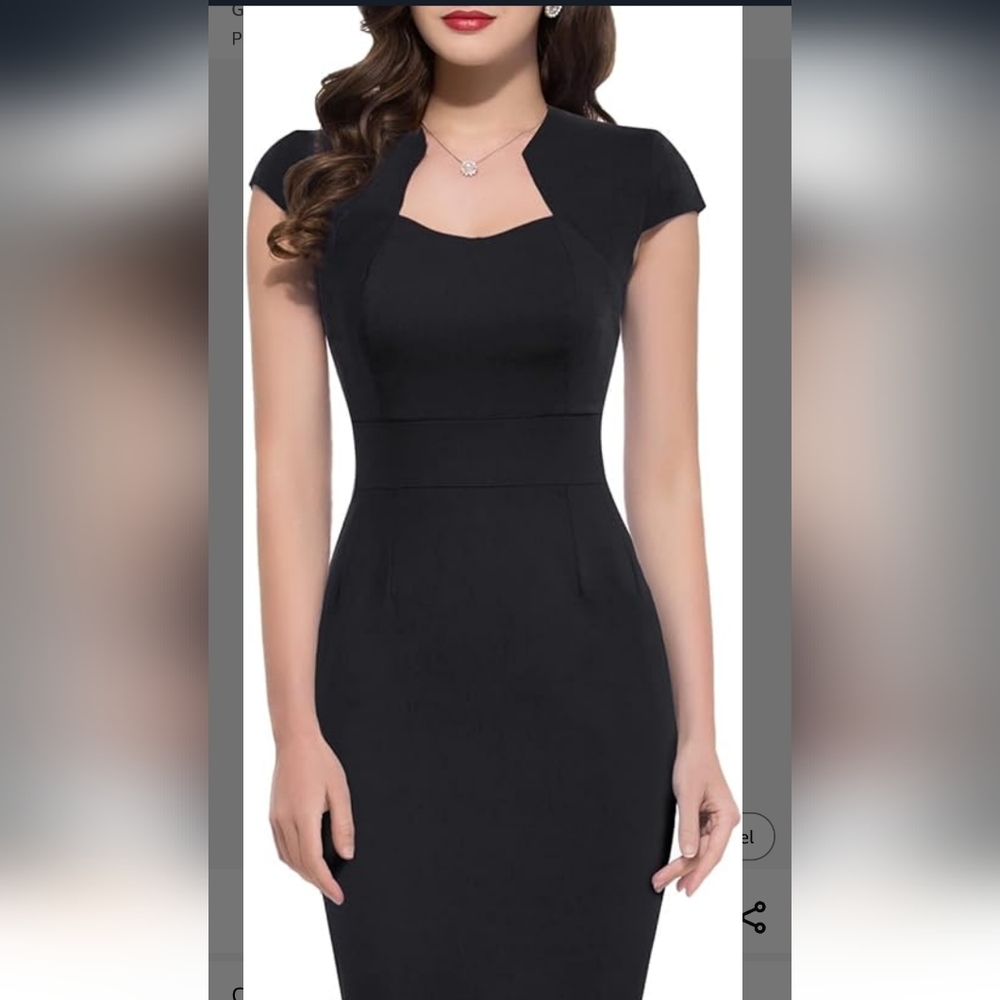 Elegant Black Sleeveless Dress. Size S